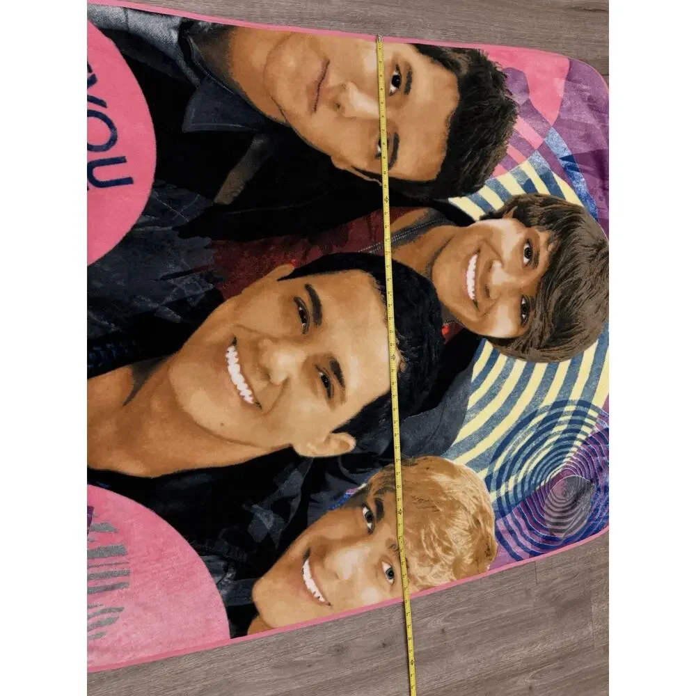 Big Time Rush Blanket 2011 Nickelodeon BTR Pink Fleece Throw 58x43 Vintage